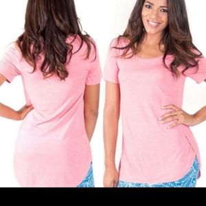 All for color pink high-low tee